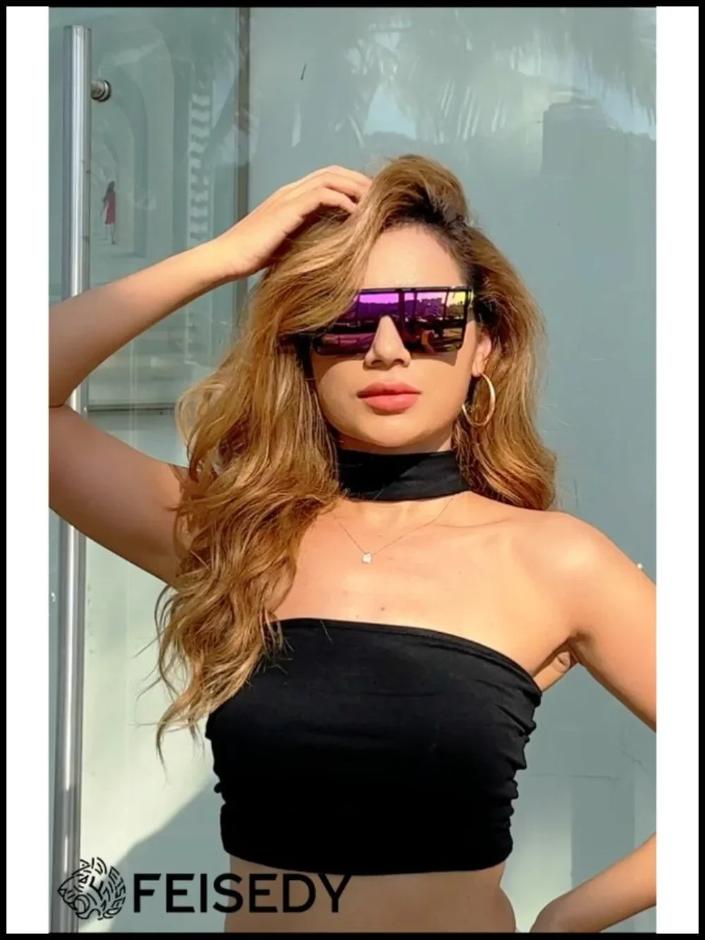 Oversized Square Trendy Visor Sunglasses UV400 Shield Unisex